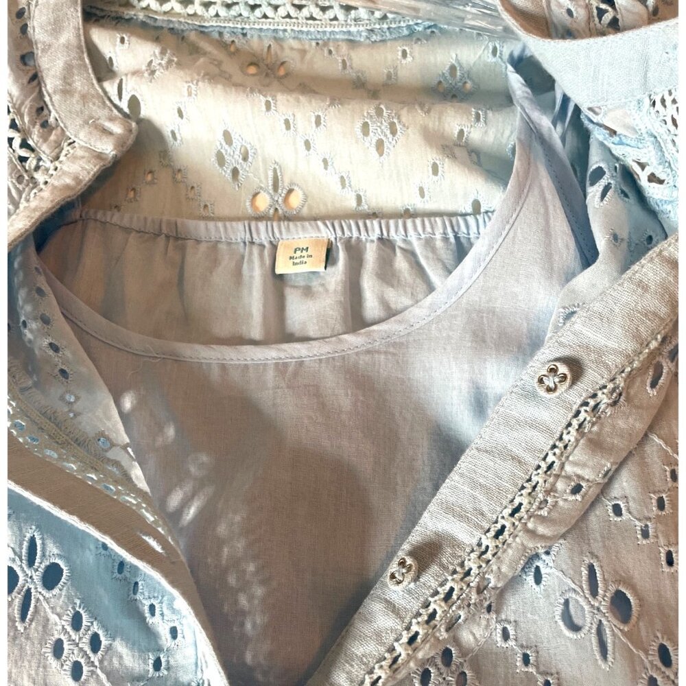 Sundance Pale Blue Eyelet Midi Dress - Picture 5 of 7